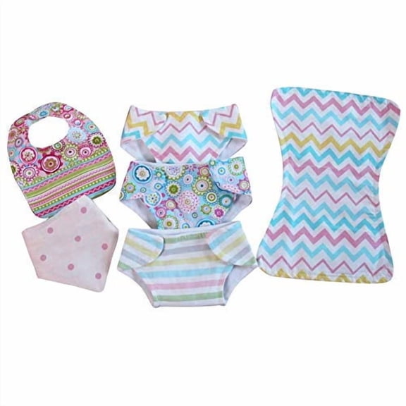 Baby Doll Diaper Bib Burp Set