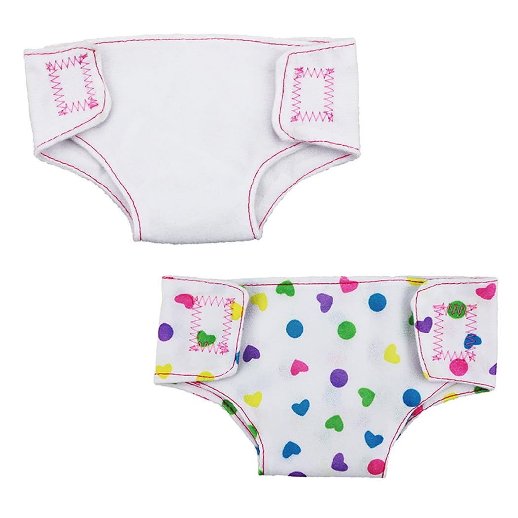 Baby Doll Diapers Fashion 2 Pairs Cute 18in Doll Underpants Baby Doll  Underwear 
