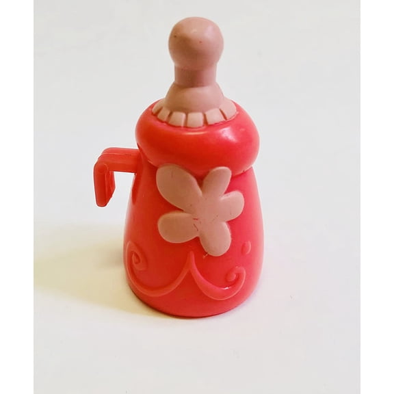 Baby Doll Dollhouse Playset Milk Bottle Feeder Pink With Flower Replacement Figure Toy New