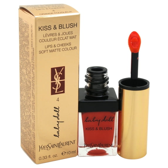 Baby Doll Kiss & Blush - # 4 Orange Fougueux by Yves Saint Laurent for Women - 0.33 oz Lip Gloss