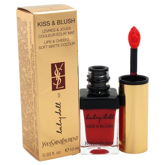 Baby Doll Kiss & Blush - # 5 Rouge Effrontee by Yves Saint Laurent for Women - 0.33 oz Lip Gloss