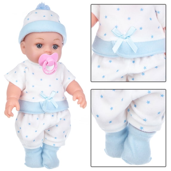 Baby Doll Set – Rebirth Doll American Girl Clothes 30cm Pajamas Star Model Simulation Doll Toy Gift Educational Play House, Washable |Removable Pink Outfit W/ Hat & Pacifier, For Children 12 Months +