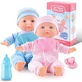 thumbnail image 1 of Baby Doll, Toy Choi's 12 inch Twin Baby Doll Set, Soft Body with Rompers and Hat Pacifier, for 2-6 Boys Girls Toddlers Kids, 1 of 9