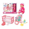 thumbnail image 1 of Baby Doll Toys Set 14 in whit 25 Pices with Doll, High Chair Seat, Crib, Milk Bottle for +3 Girls Boys., 1 of 6
