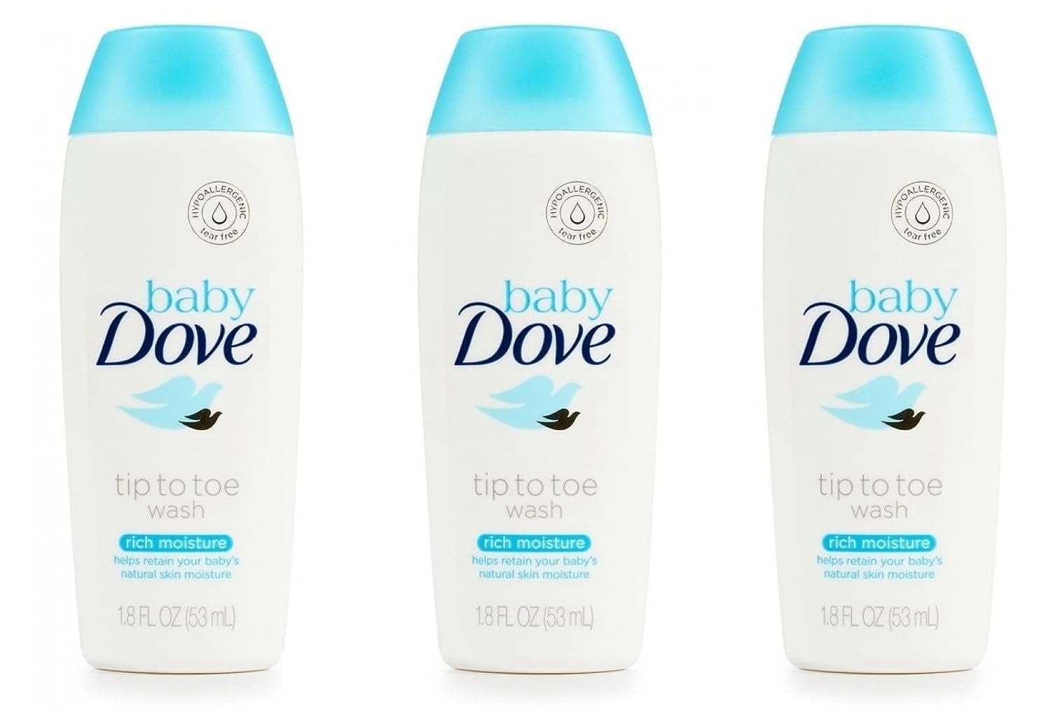 Baby Dove Body Wash Tip To Toe Sensitive Moisture 1.8 Oz Travel Size