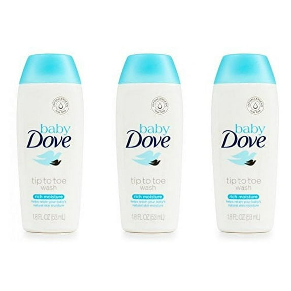 Baby Dove Body Wash Tip To Toe Sensitive Moisture 1.8 Oz Travel Size (Pack Of 3)