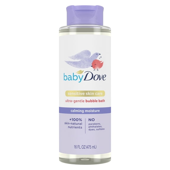 Baby Dove Bubble Bath For Nourished Skin And More Restful Sleep Calming Moisture Sensitive Skin Care With 100% Skin-Natural Nutrients, 16 Fl Oz