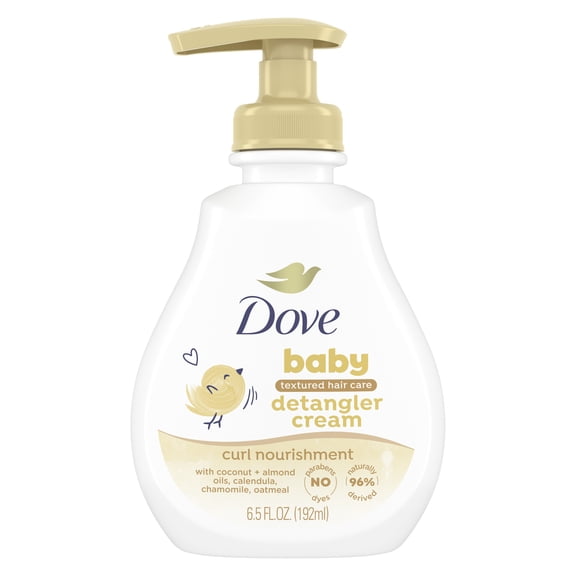 Baby Dove Textured Hair Care Detangler Cream For baby's Curly Hair Curl Nourishment, 6.5 fl oz