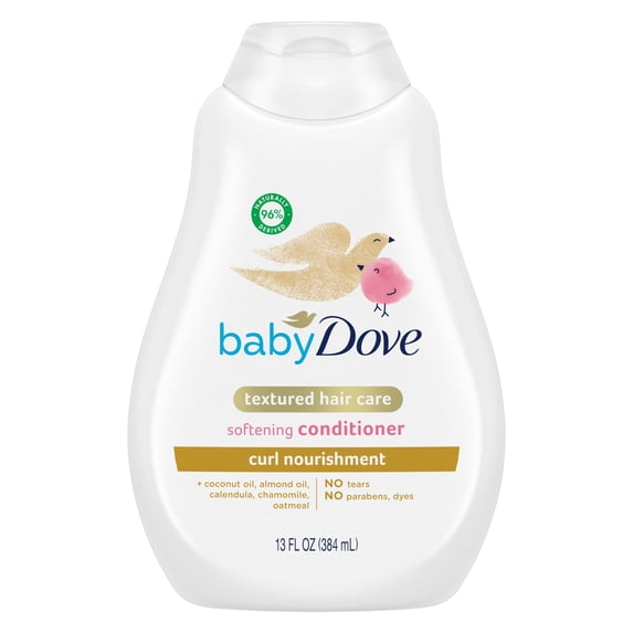 Baby Dove Textured Hair Care Baby Conditioner for Baby's Curly Hair Curl Nourishment Tear Free and Softening ,13 Fl oz