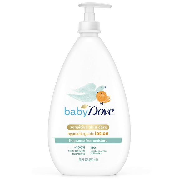 Baby Dove Face and Body Lotion for Sensitive Skin Moisture Fragrance-Free Baby Lotion 20 oz C35