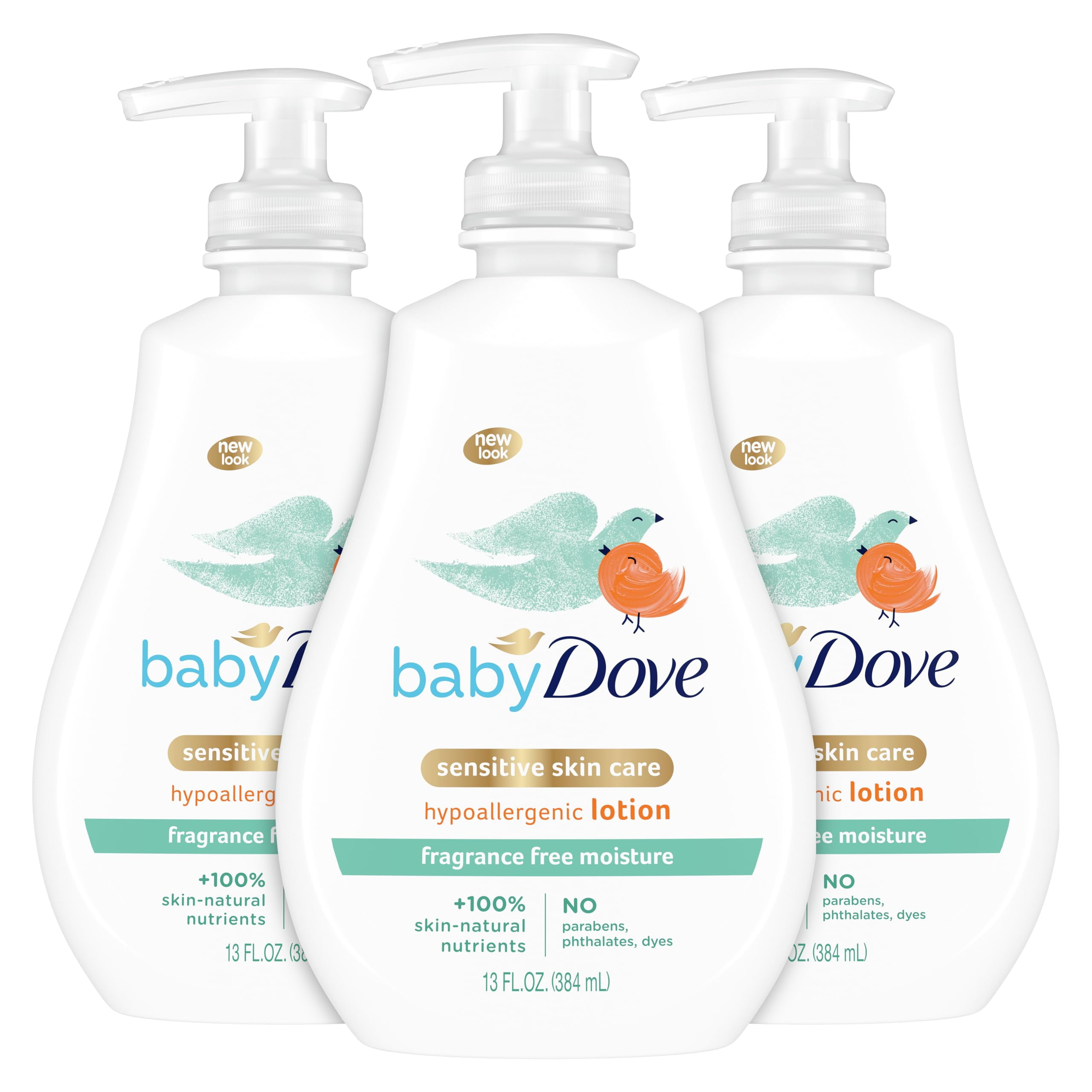 Baby Dove Fragrance Free Lotion, Sensitive Moisture, 13 Ounce (Pack of 3)