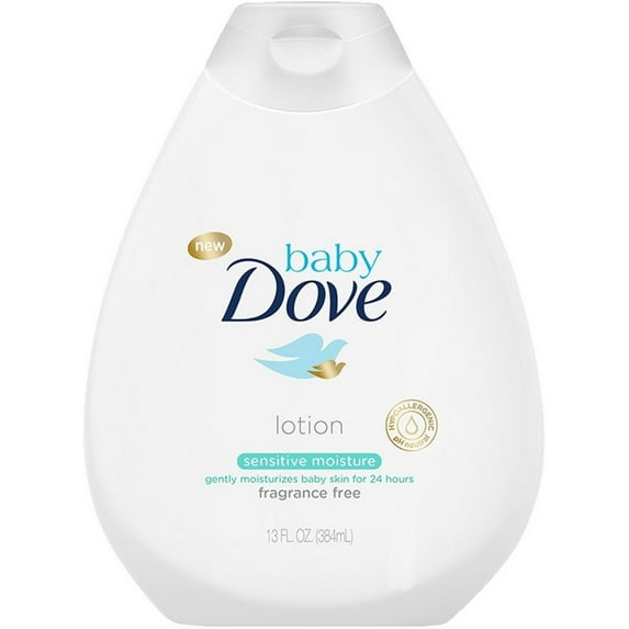 Dove Baby Lotion Sensitive Moisture 13 Ounce Fragrance-Free (384ml) (3 Pack)