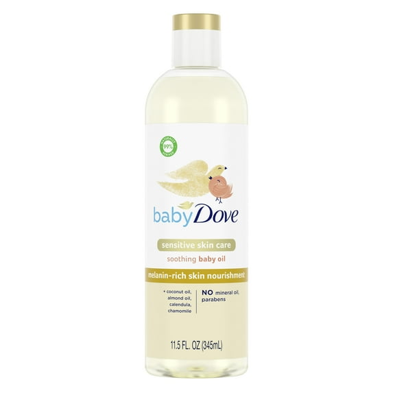Baby Dove Melanin-Rich Skin Nourishment Baby Oil Sensitivity All Newborn Skin, 11.5 oz