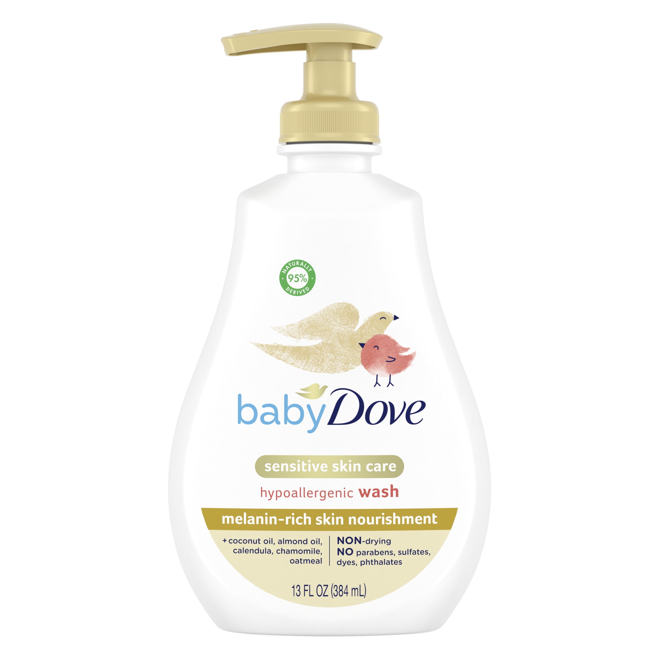 Baby Dove Melanin-Rich Skin Nourishment Hypoallergenic Body Wash Newborn Senstive Skin, 13 oz