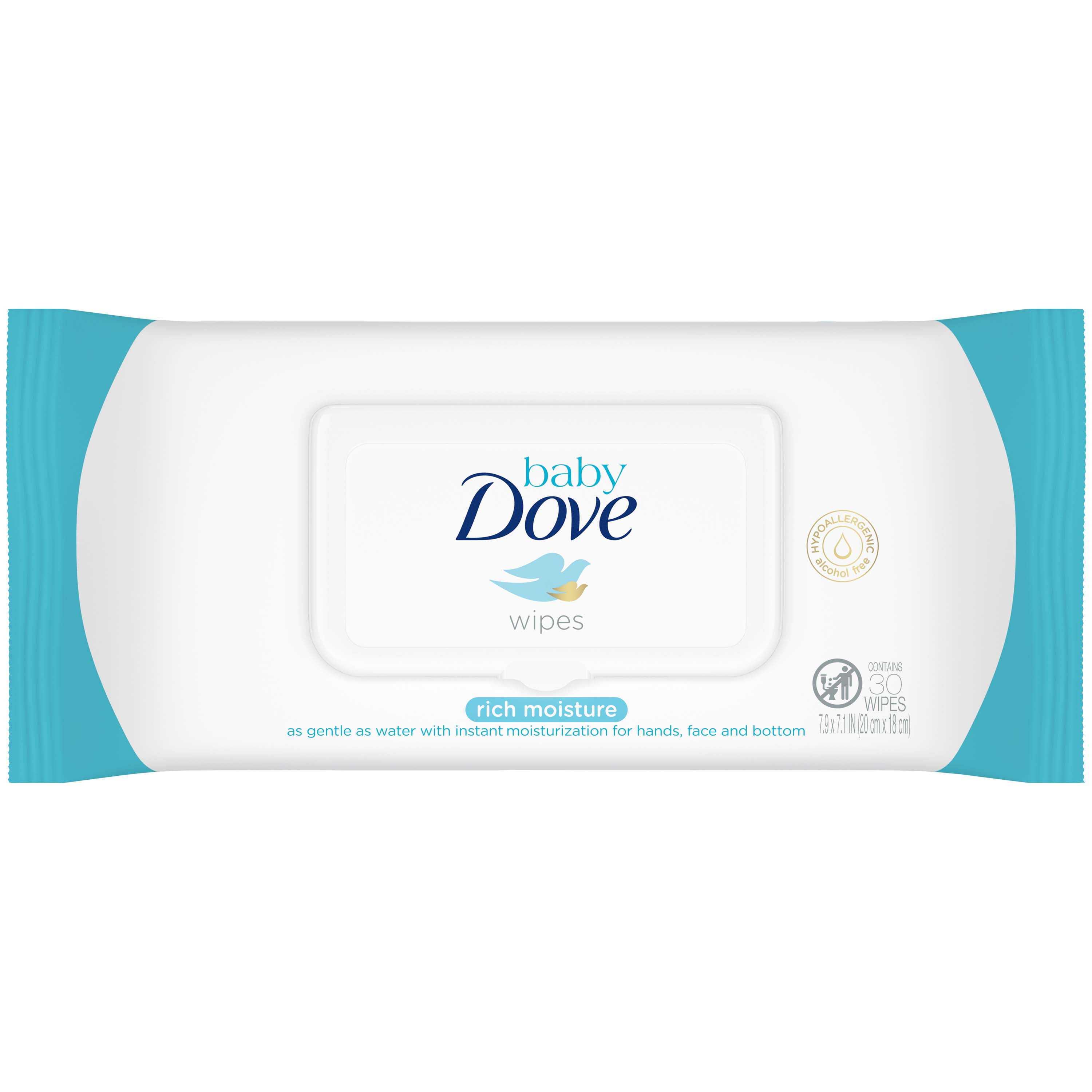 Baby Dove Rich Moisture Baby Wipes, 30 count