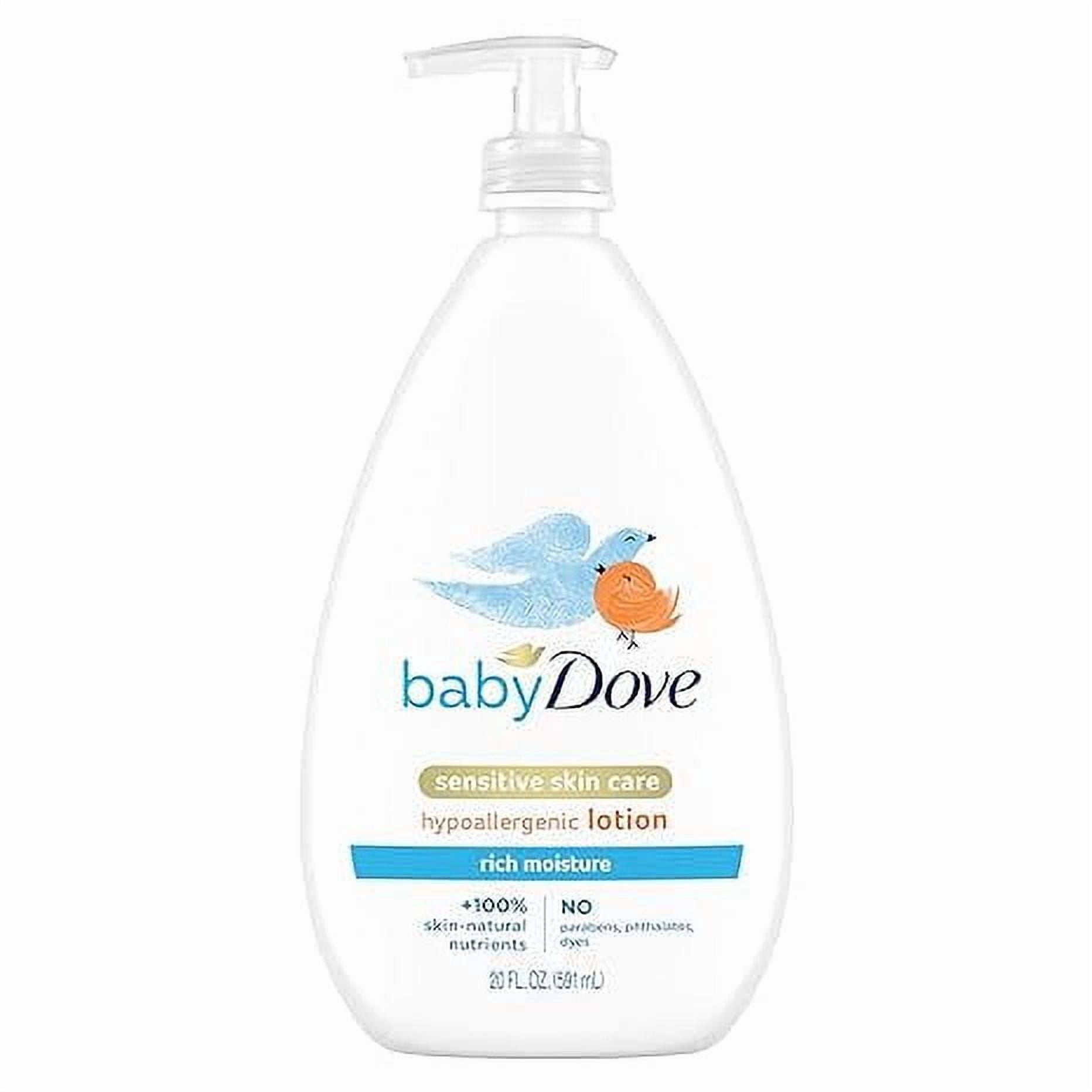 Baby Dove Rich Moisture Sensitive Skin Hypoallergenic Lotion, 20 Oz, 3 Pack