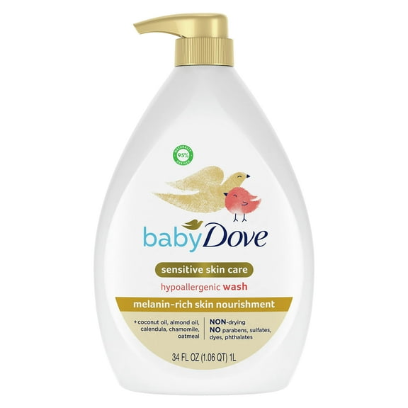 Baby Dove Sensitive Baby Wash Melanin-rich Skin Nourishment For Baby Bath Time Tear-Free and Hypoallergenic 34 oz C35