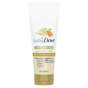 Baby Dove Sensitive Melanin-Rich Cream Newborn Hypoallergenic Nourishing Moisturizer, 8 oz