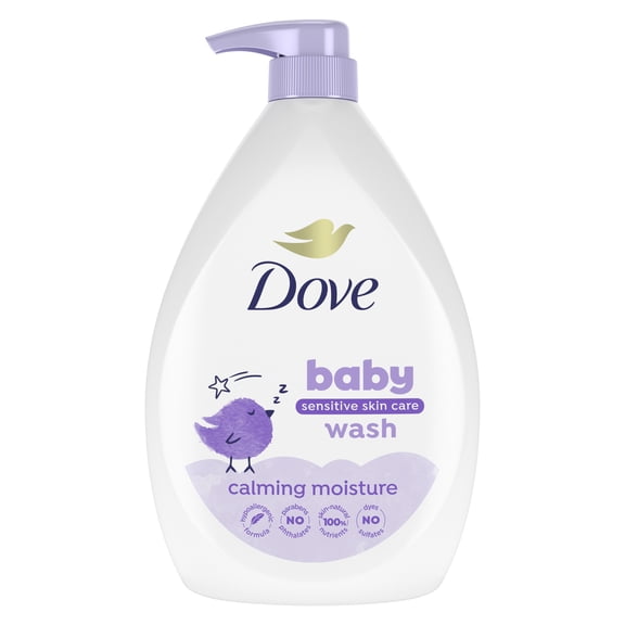Baby Dove Sensitive Skin Care Baby Wash For A Calming Baby Bath Wash Calming Moisture Hypoallergenic And Tear Free, Washes Away Bacteria ,34 fl oz