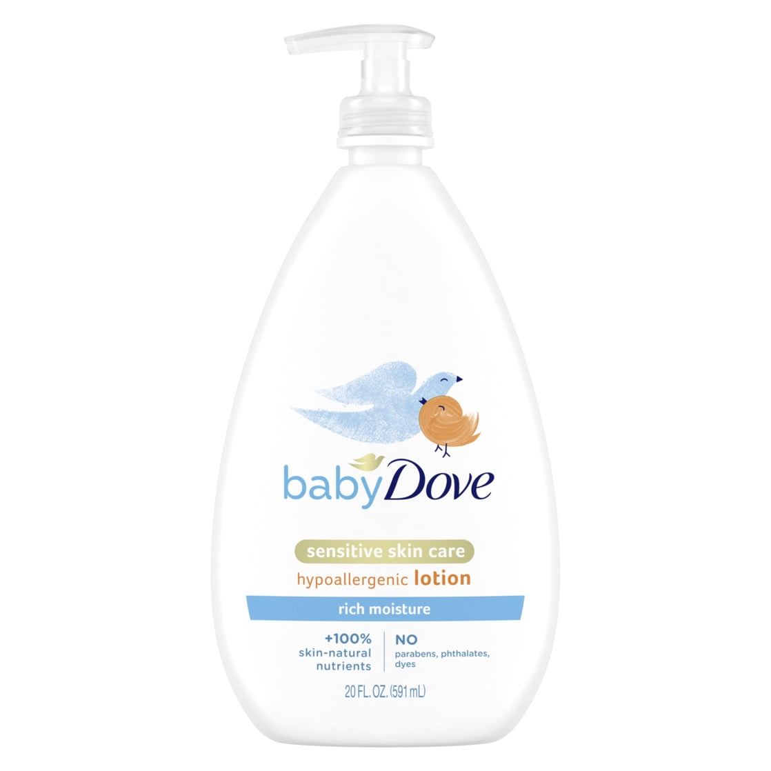 Baby Dove Sensitive Skin Care Body Lotion Rich Moisture, 20 oz