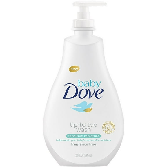 Baby Dove Tip to Toe Wash, Sensitive Moisture 20 oz (Pack of 3)