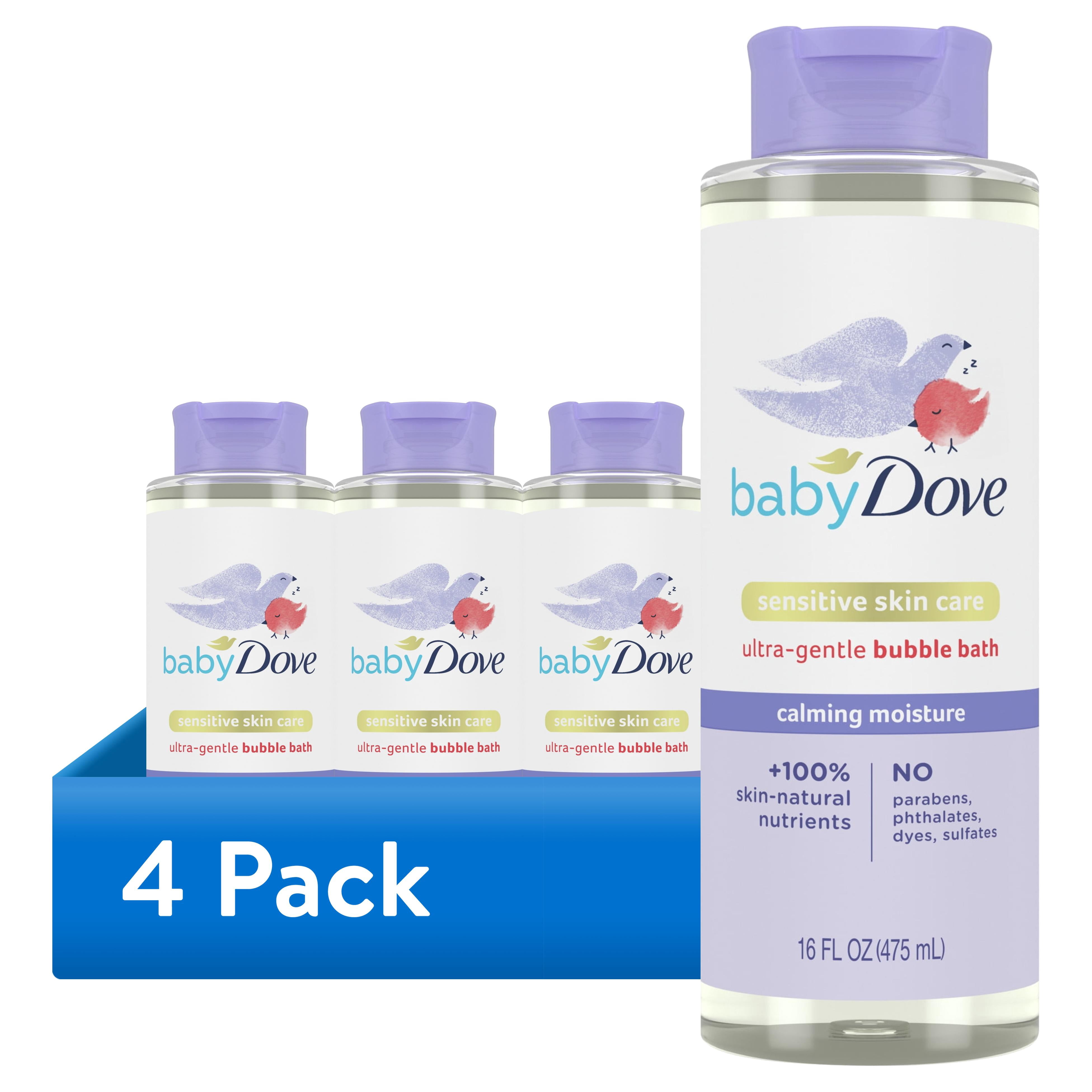 (4 pack) Baby Dove Ultra-Gentle Bubble Bath Calming Moisture Sensitive Skin, 16 oz