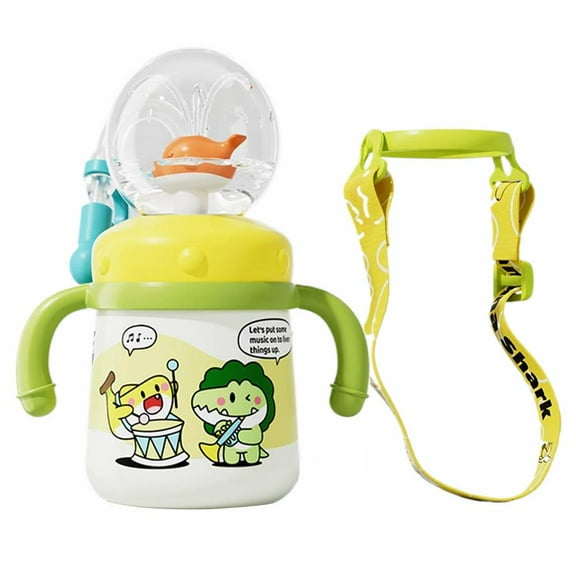 Baby Drinking Cup with Straw Cute Whale Squirt Water Cup 350ML Portable Div