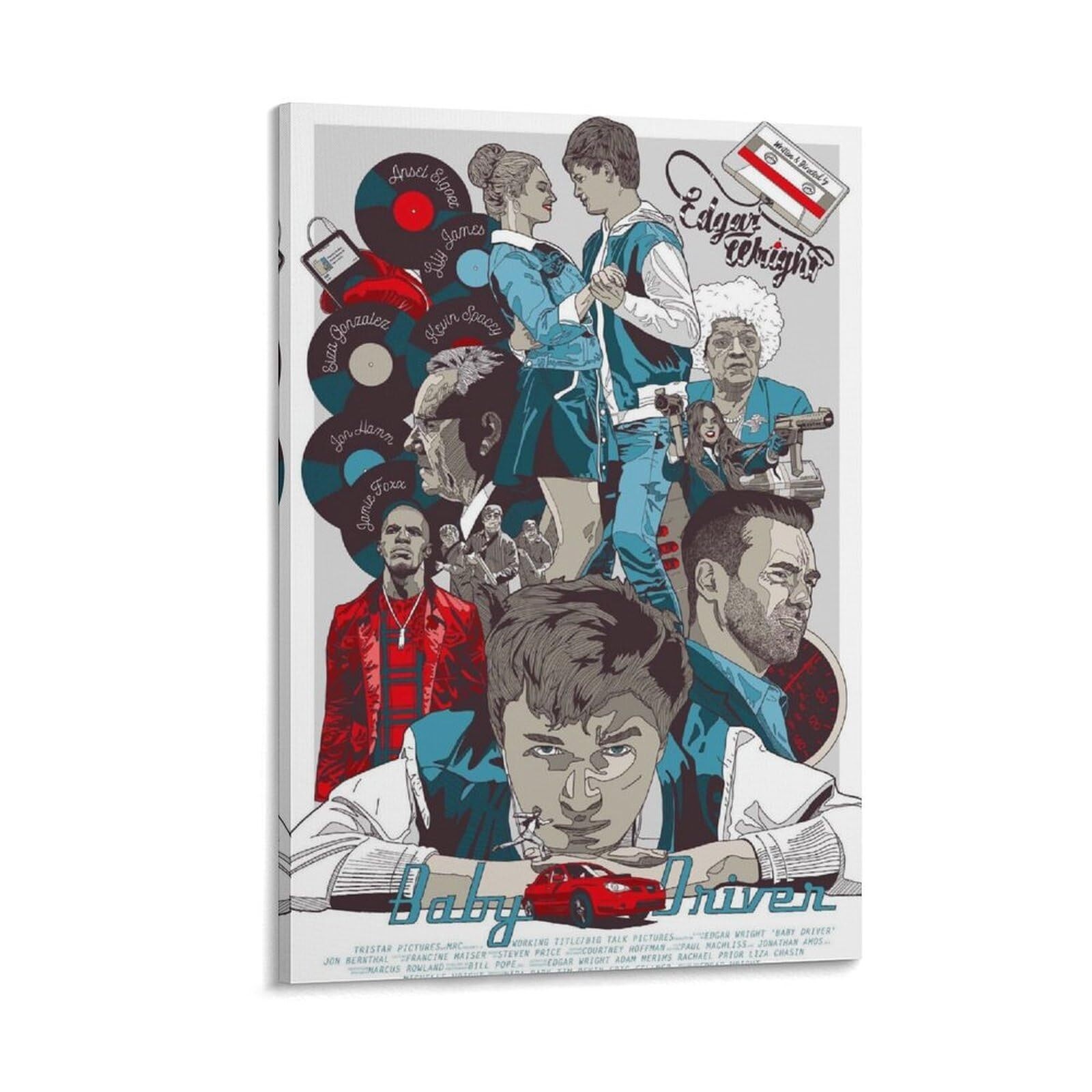 Baby Driver Action Crime Movie Poster (32) Painting On Canvas Wall Art ...
