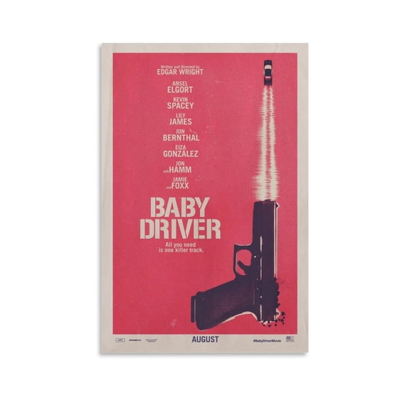 Baby Driver Classic Movie Poster Artworks Canvas Poster Room Aesthetic Wall Art Prints Home Modern Decor Gifts 12x18inch(30x45cm)