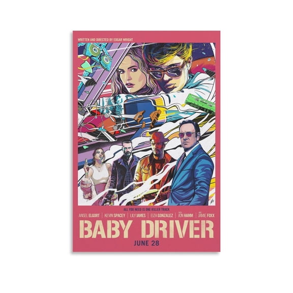 Baby Driver Classic Movie Poster Posters Art Print Wall Photo Paint Poster Hanging Picture Family Bedroom Decor Gift 12x18inch(30x45cm)