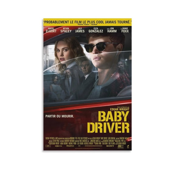 Baby Driver Classic Movie Poster Wall Art Poster Scroll Canvas Painting Picture Living Room Decor Home 12x18inch(30x45cm)