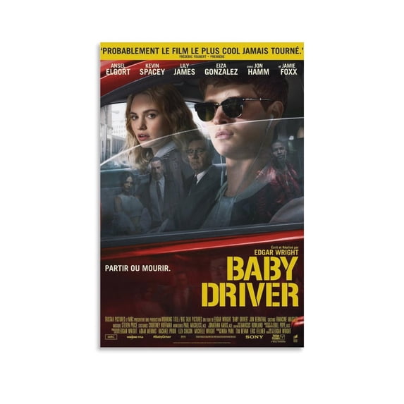 Baby Driver Classic Movie Poster Wall Art Poster Scroll Canvas Painting Picture Living Room Decor Home 12x18inch(30x45cm)