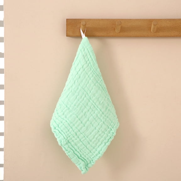 Baby Drool Towel Basdi Plain Square Soft Absorbent Baby Cloth Bib - Gentle Gauze Drool Towel for Infants, Hypoallergenic & Quick-Drying for Daily Use, Gauze Bib Cloth, Green