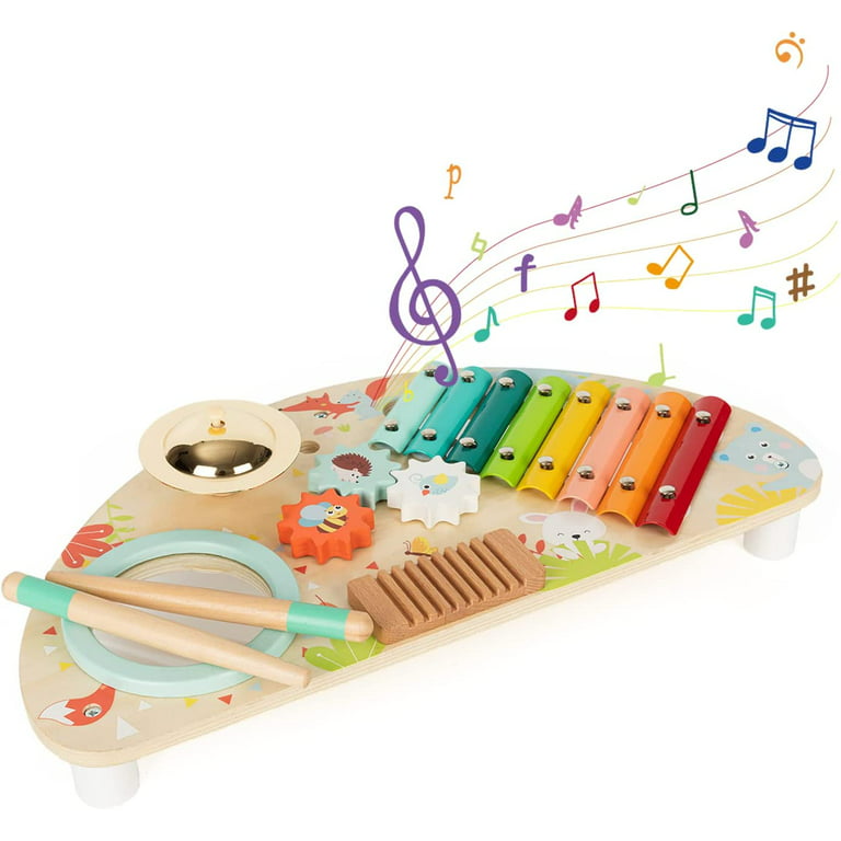 Kids Drum Set, Baby Musical Instruments Toys for Toddlers, 9 in 1 Wooden  Xylophone Toddler Drum Set Percussion Instruments Musical Toys Birthday  Gifts