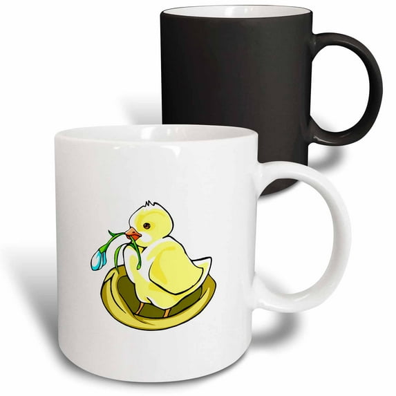 3drose, Baby Duck Flower Next, 11oz Magic Transforming Mug