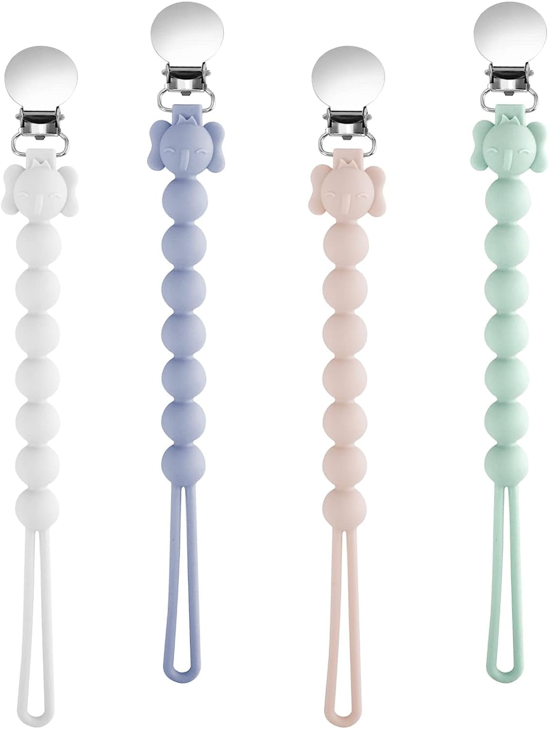 STONCEL Baby Pacifier Clip Set, BPA Free, Food Grade Silicone Teether ...