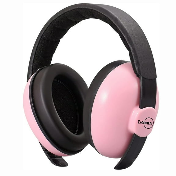 Baby Ear Defenders 0-24 Months | Noise Cancelling Headphones for Airplane Travel, Noise Reduction Earmuffs with Soft Headband, Hearing Protection & Sleep Comfort for Sensitive Ears, Pink