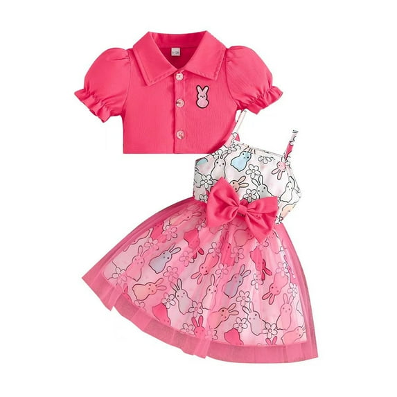Baby Easter Dress Baby Girls Easter Cute Long Sleeve Tutu Dresses Kid and Toddler Easter Outfit Easter Outfit Girl Red 9 Months-12 Months