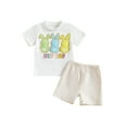 thumbnail image 1 of Baby Easter Outfits fBoy 6 12 18 24 Months 2T 3T Short Sleeve Bunny Print T-Shirt and Shorts Toddler 2 Piece Clothes Set, 1 of 9