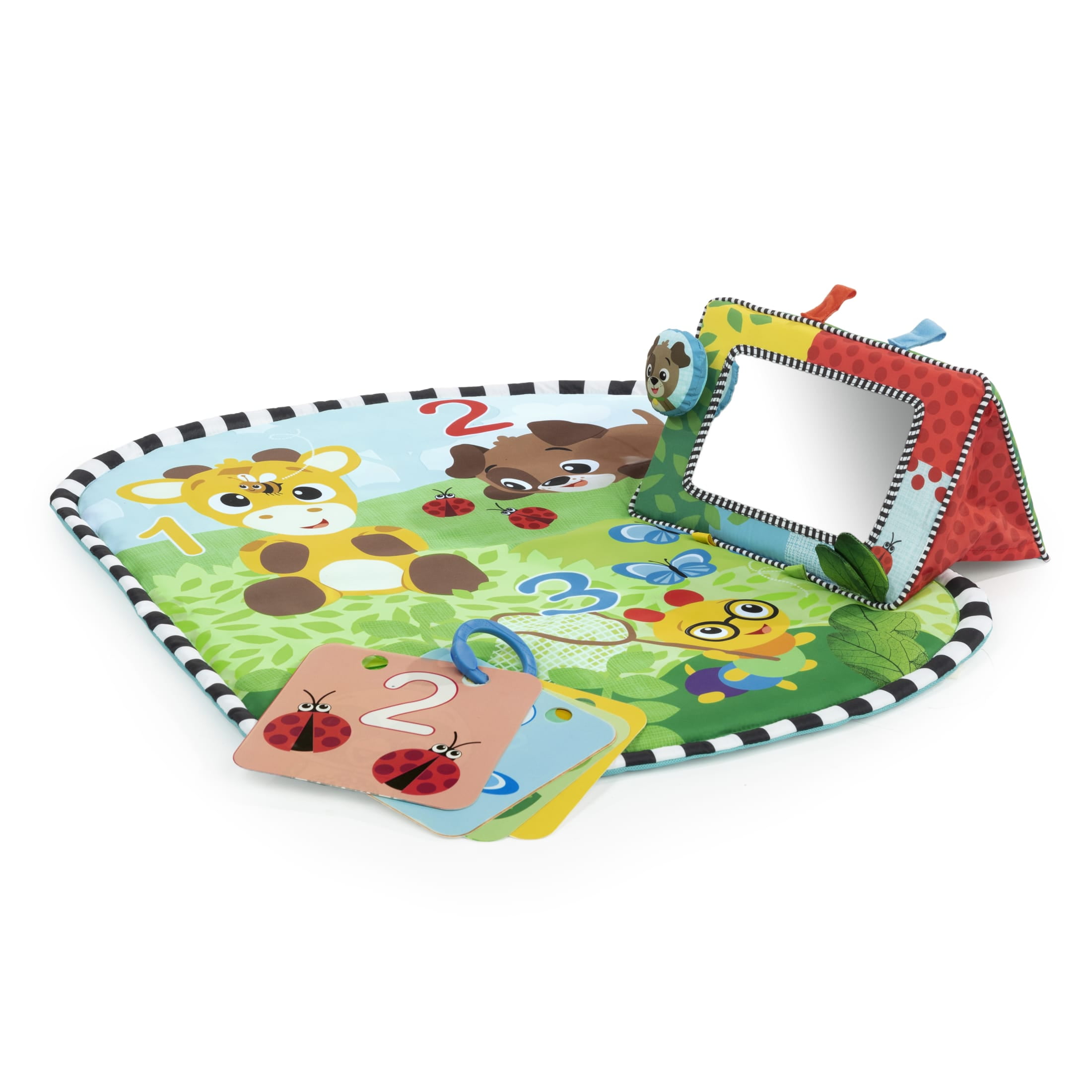 Colorful Multisensory Tummy Time Playmat with Mirror