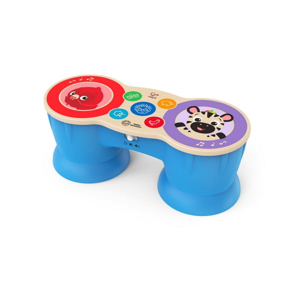 Baby Einstein & Hape Upbeat Tunes Magic Touch Wooden Drums Infant and Toddler Musical Toy, Unisex