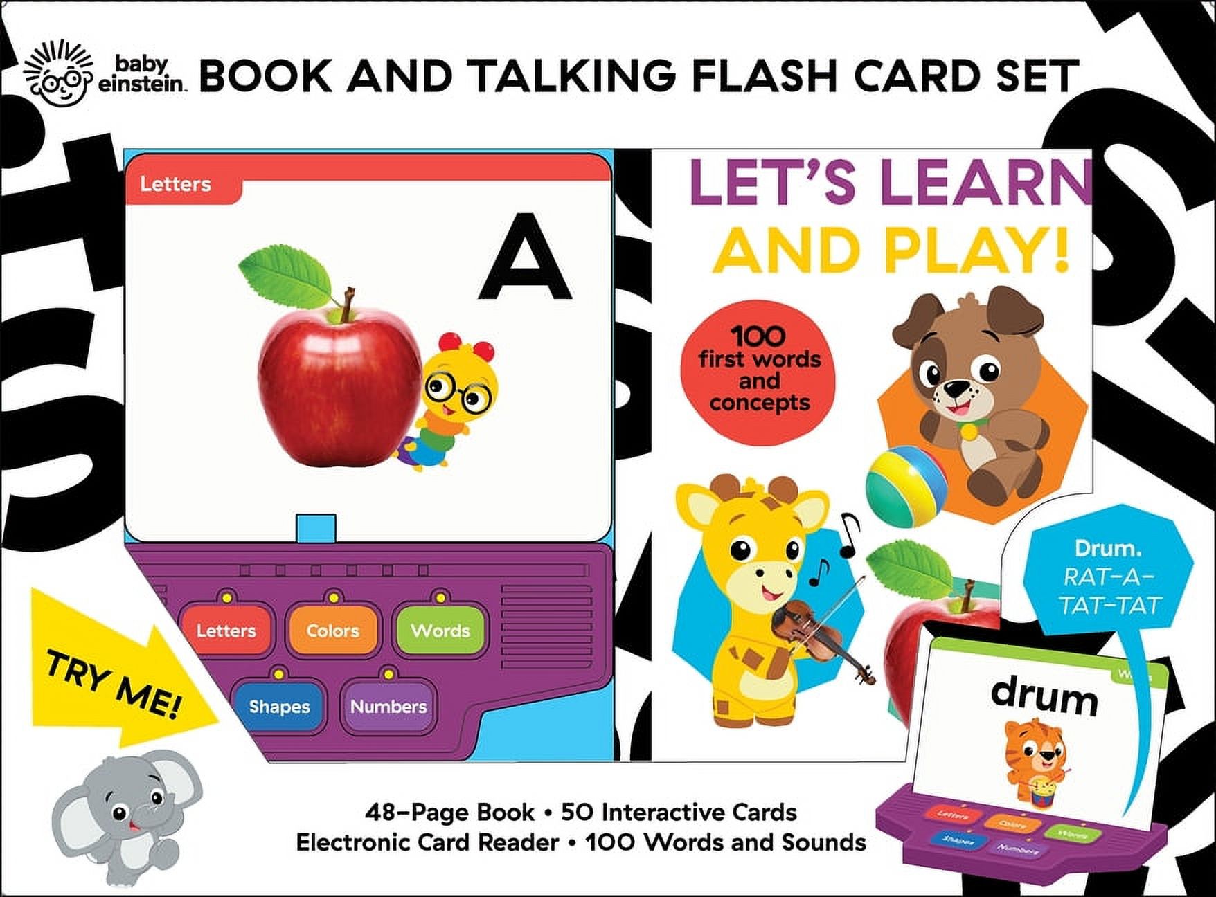 Baby Einstein Let's Learn and Play! Book and Talking Flash Card Sound