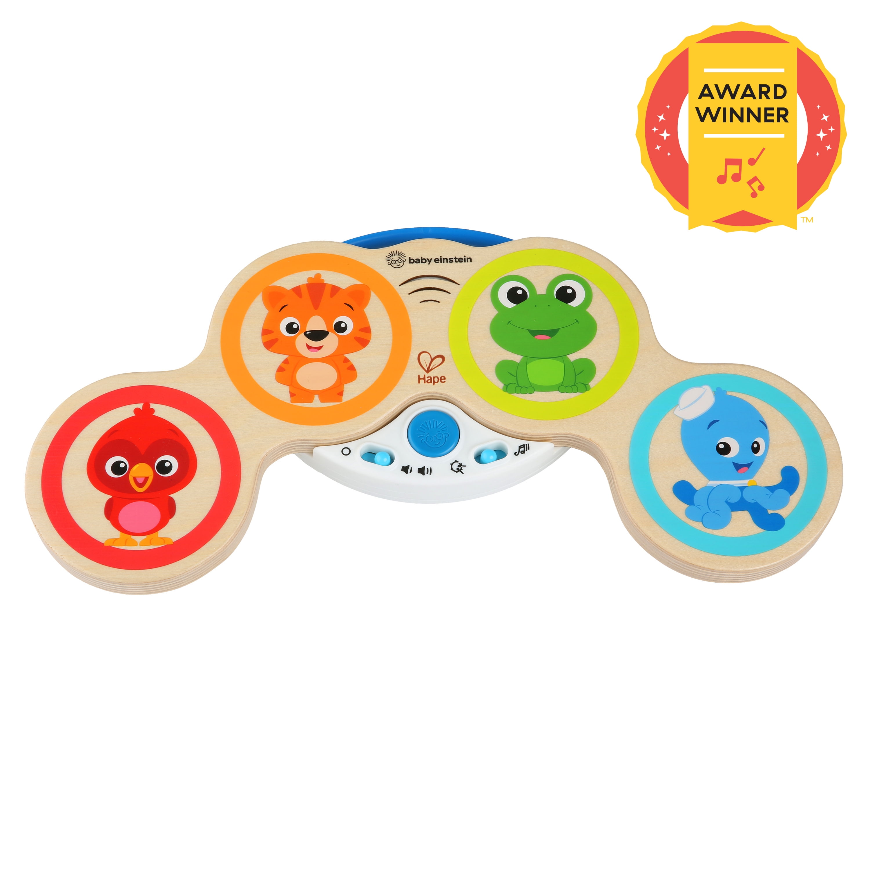 Baby Einstein Magic Touch Drums Wooden Musical Toy, Ages 6 months +