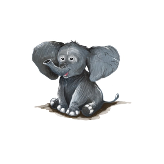 Baby Elephant (9x12 Wall Art Print, Home Decor)
