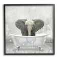 thumbnail image 1 of Baby Elephant Bath Time Cute Animal Design Animals & Insects Framed Art Print Wall Art, 17x17, 1 of 8