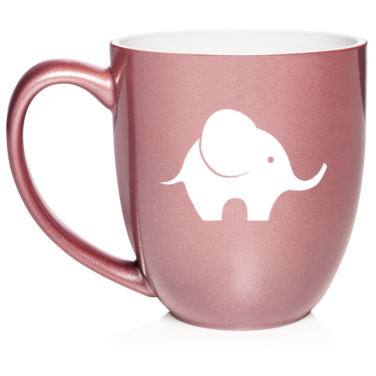 Baby Elephant Ceramic Coffee Mug Tea Cup Gift for Her, Him, Friend, Coworker, Wife, Husband, Animal Lover (16oz Rose Gold)