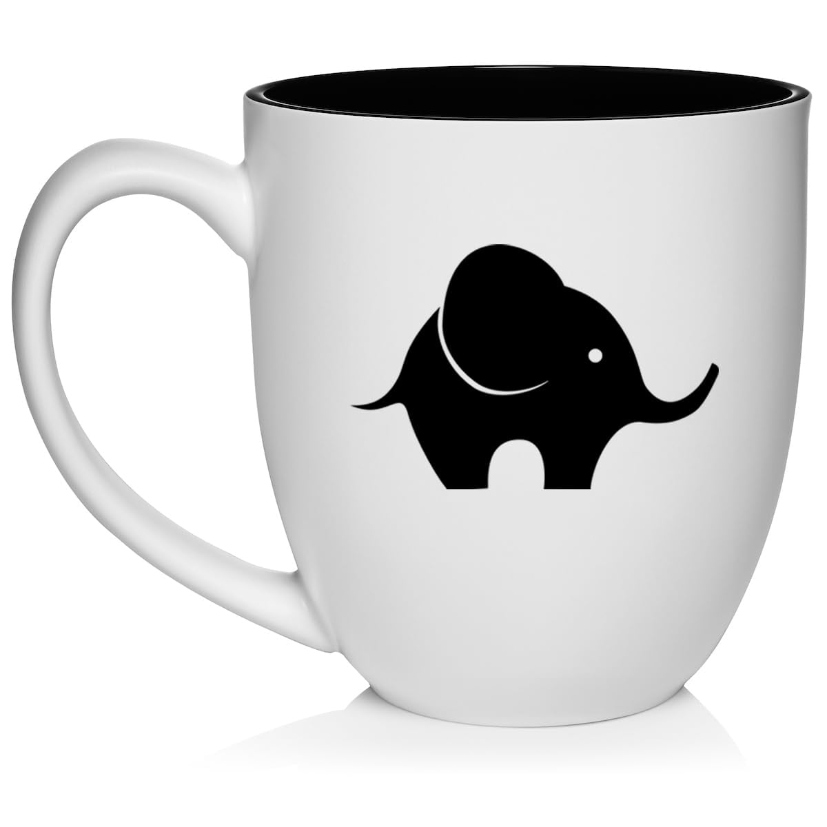 Baby Elephant Ceramic Coffee Mug Tea Cup Gift for Her, Him, Friend, Coworker, Wife, Husband, Animal Lover (16oz White)