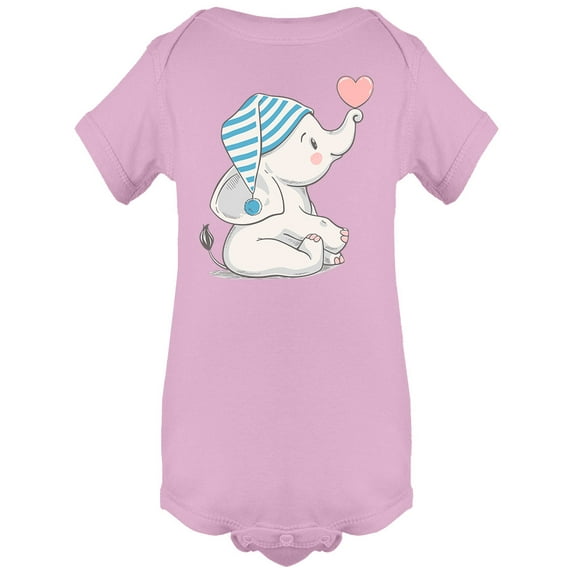 Baby Elephant In A Sleeping Cap Bodysuit Infant -Image by Shutterstock, Newborn