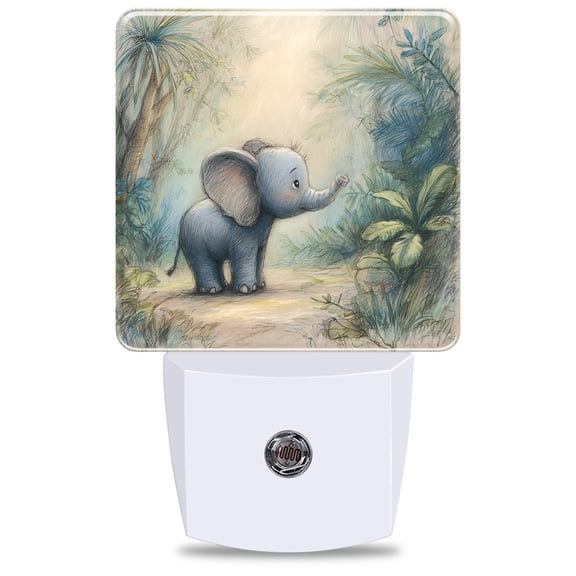 Baby Elephant Night Light, Plug into Wall with Dusk to Dawn Light Sensors, Warm Nightlights for Bedroom, Bathroom, Hallway, Kitchen, Gifts Ideas for Girls Women
