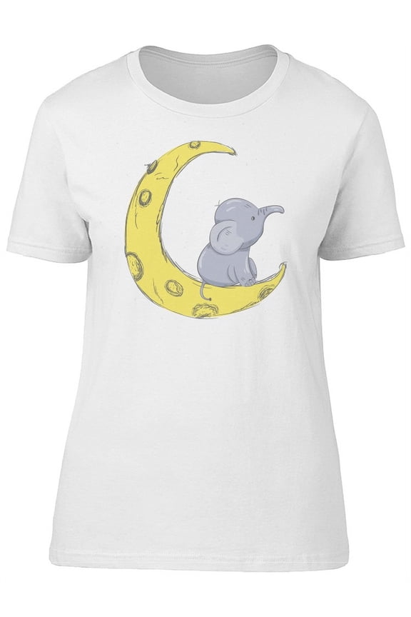 Baby Elephant On The Moon T-Shirt Women -Image by Shutterstock, Female XX-Large